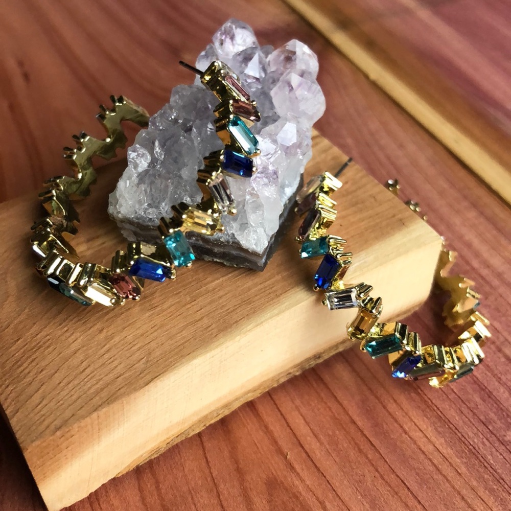 Rosaline Crystal Hoops! - Picture 2 of 5